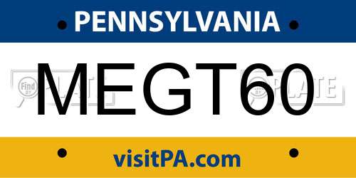 MEGT60 Pennsylvania License Plate
