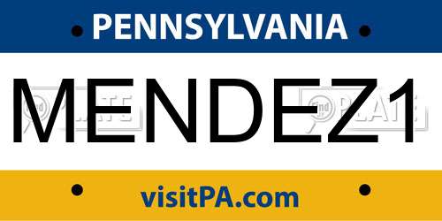 MENDEZ1 Pennsylvania License Plate