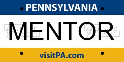 MENTOR Pennsylvania License Plate