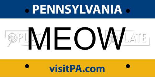 MEOW Pennsylvania License Plate