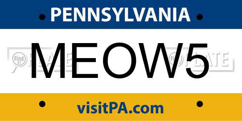 MEOW5 Pennsylvania License Plate