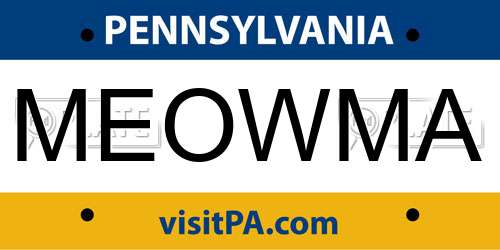 MEOWMA Pennsylvania License Plate