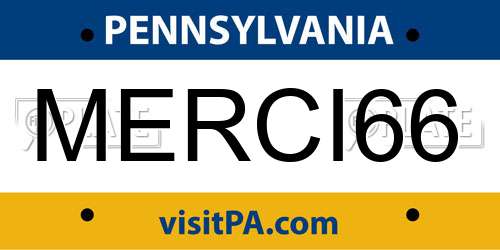 MERCI66 Pennsylvania License Plate