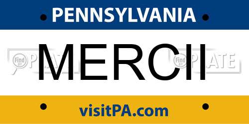 MERCII Pennsylvania License Plate