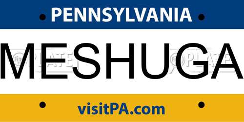 MESHUGA Pennsylvania License Plate