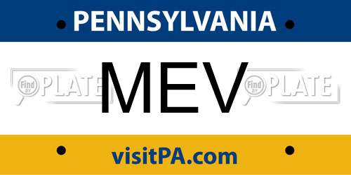MEV Pennsylvania License Plate