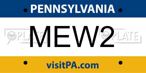 MEW2 Pennsylvania License Plate