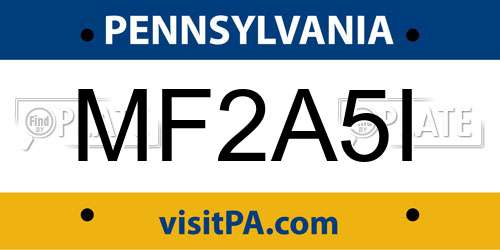 MF2A5I Pennsylvania License Plate