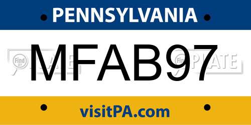 MFAB97 Pennsylvania License Plate