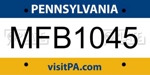 MFB1045 Pennsylvania License Plate