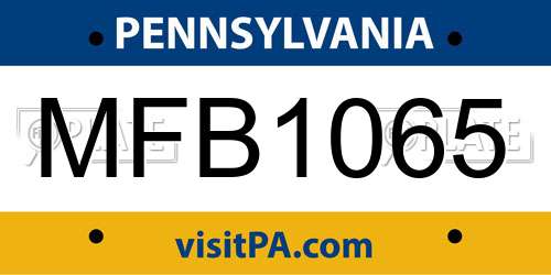 MFB1065 Pennsylvania License Plate