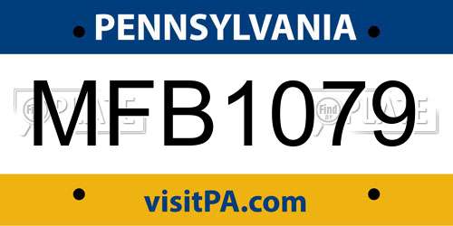 MFB1079 Pennsylvania License Plate