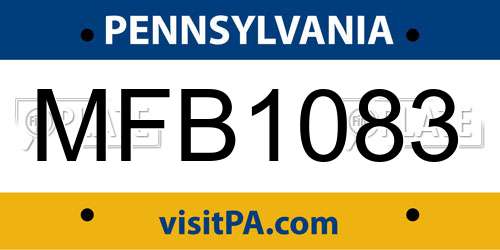 MFB1083 Pennsylvania License Plate