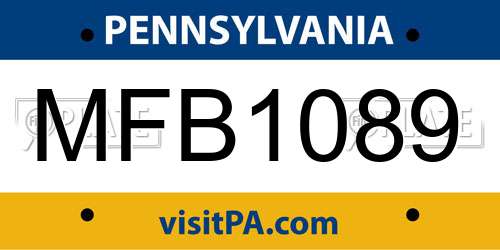 MFB1089 Pennsylvania License Plate