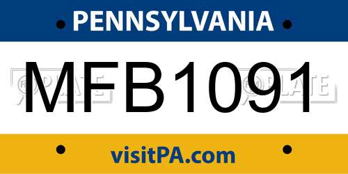 MFB1091 Pennsylvania License Plate