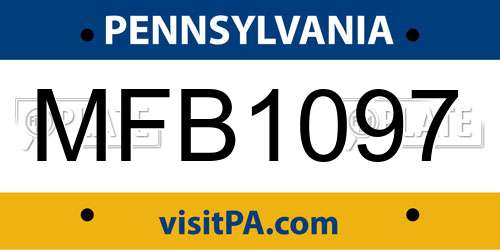 MFB1097 Pennsylvania License Plate
