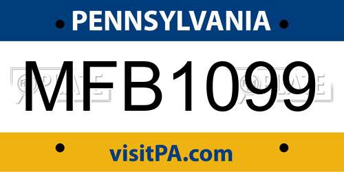 MFB1099 Pennsylvania License Plate