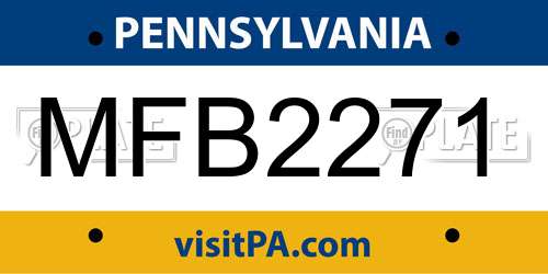 MFB2271 Pennsylvania License Plate