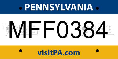 MFF0384 Pennsylvania License Plate