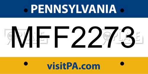 MFF2273 Pennsylvania License Plate