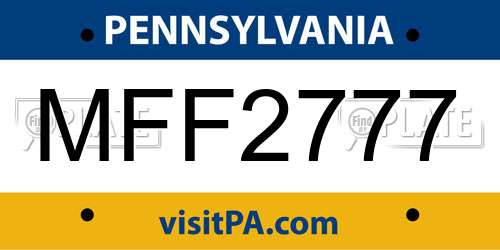 MFF2777 Pennsylvania License Plate