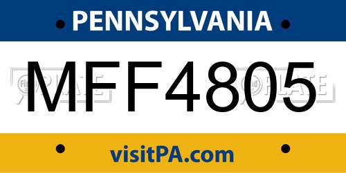 MFF4805 Pennsylvania License Plate