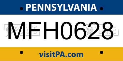MFH0628 Pennsylvania License Plate