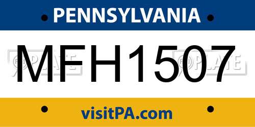 MFH1507 Pennsylvania License Plate