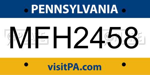 MFH2458 Pennsylvania License Plate