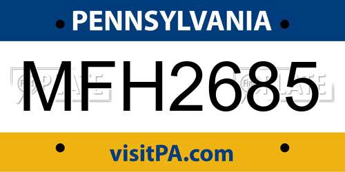 MFH2685 Pennsylvania License Plate