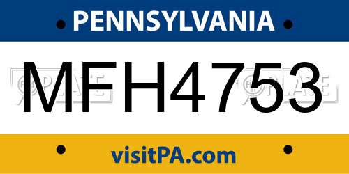 MFH4753 Pennsylvania License Plate