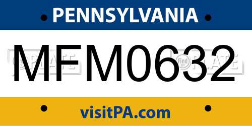 MFM0632 Pennsylvania License Plate