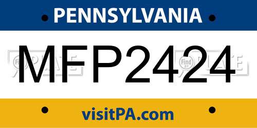 MFP2424 Pennsylvania License Plate