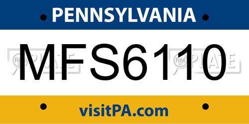 MFS6110 Pennsylvania License Plate