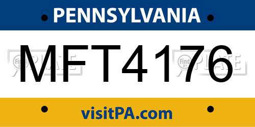 MFT4176 Pennsylvania License Plate