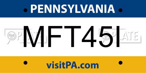 MFT45I Pennsylvania License Plate