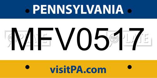 MFV0517 Pennsylvania License Plate