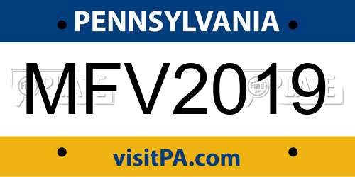 MFV2019 Pennsylvania License Plate