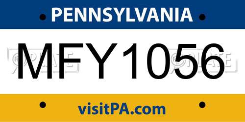 MFY1056 Pennsylvania License Plate