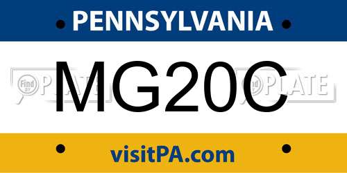 MG20C Pennsylvania License Plate