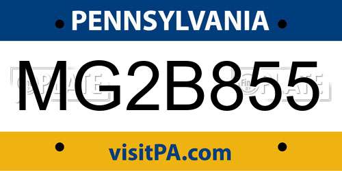 MG2B855 Pennsylvania License Plate
