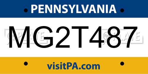 MG2T487 Pennsylvania License Plate