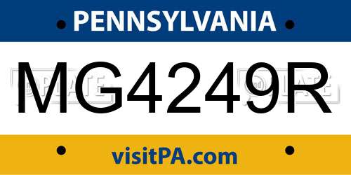 MG4249R Pennsylvania License Plate