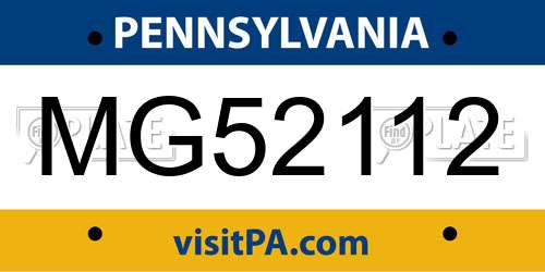 MG52112 Pennsylvania License Plate