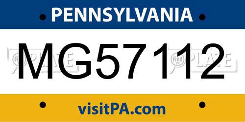 MG57112 Pennsylvania License Plate