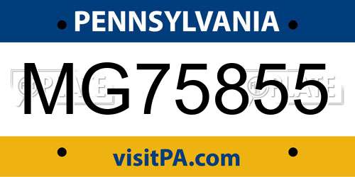 MG75855 Pennsylvania License Plate