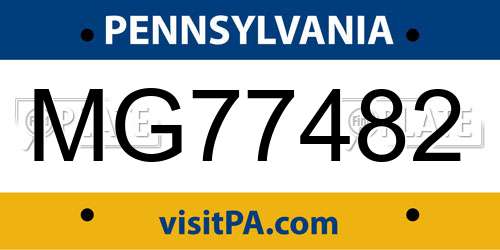 MG77482 Pennsylvania License Plate
