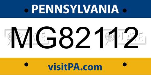 MG82112 Pennsylvania License Plate