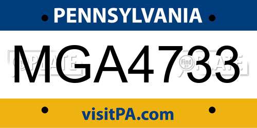 MGA4733 Pennsylvania License Plate