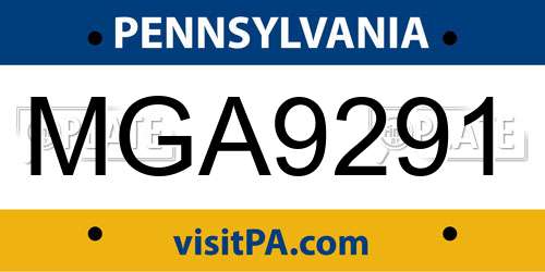 MGA9291 Pennsylvania License Plate
